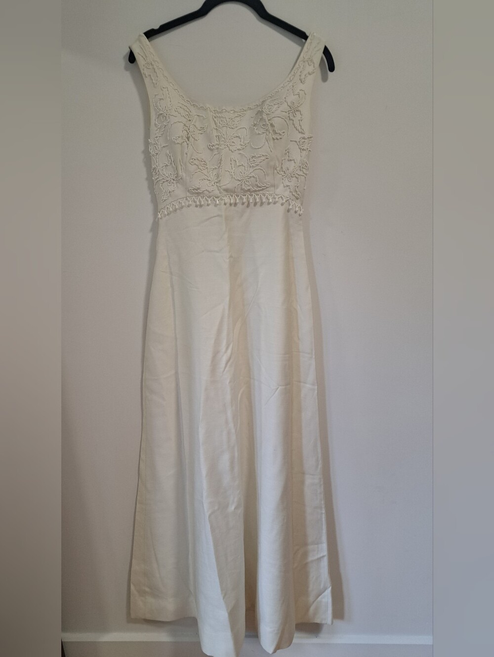 Vintage 1970s Julia of Snowdon Montreal Wedding Dress - Pearl Beaded Empire Gown